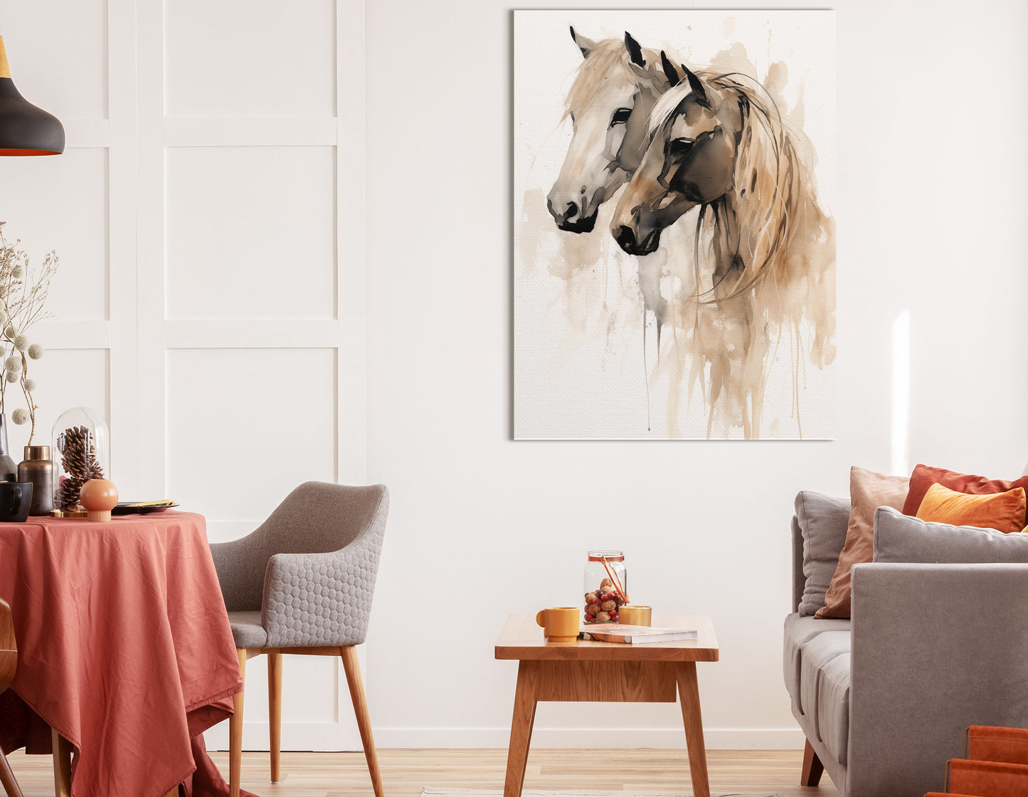 Minimalist Equine Love - Canvas Print