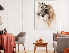 Amour équin minimaliste - Impression sur toile