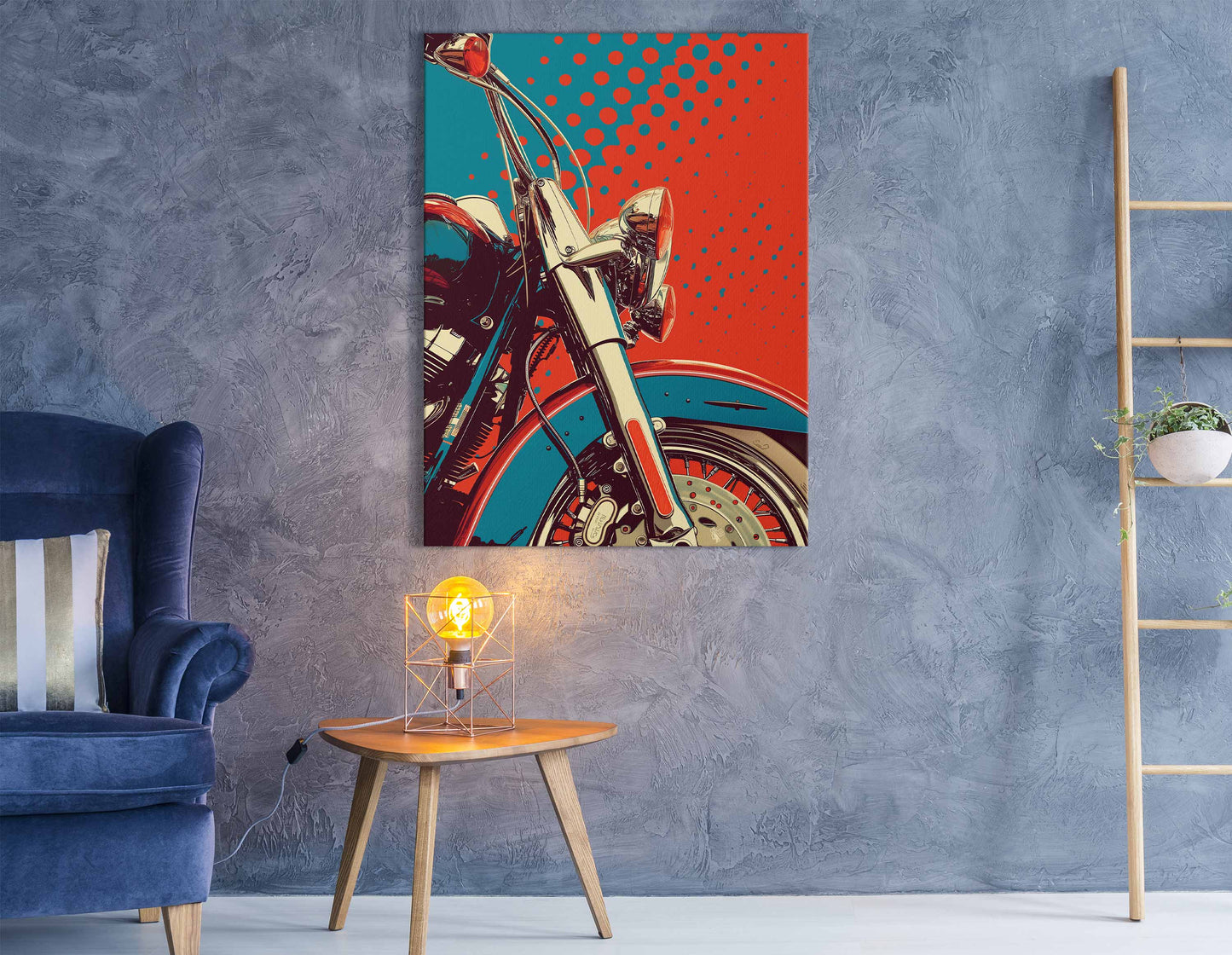 Pop Art Motorcycle - Canvas Print