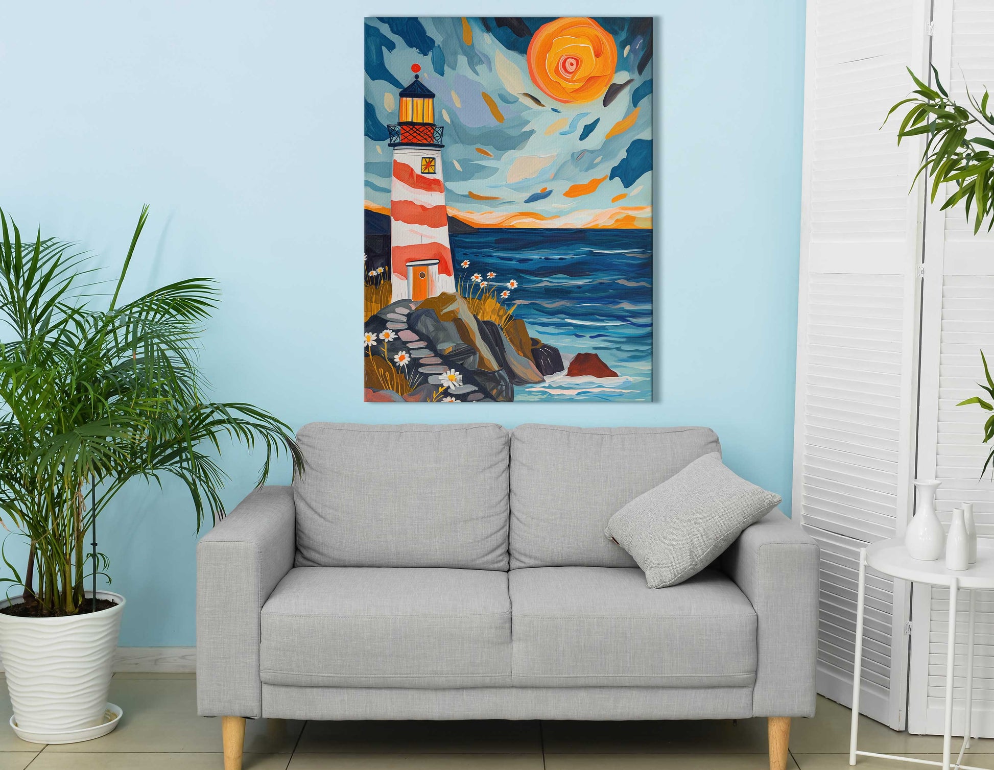 Whimsical Lighthouse Wall Art