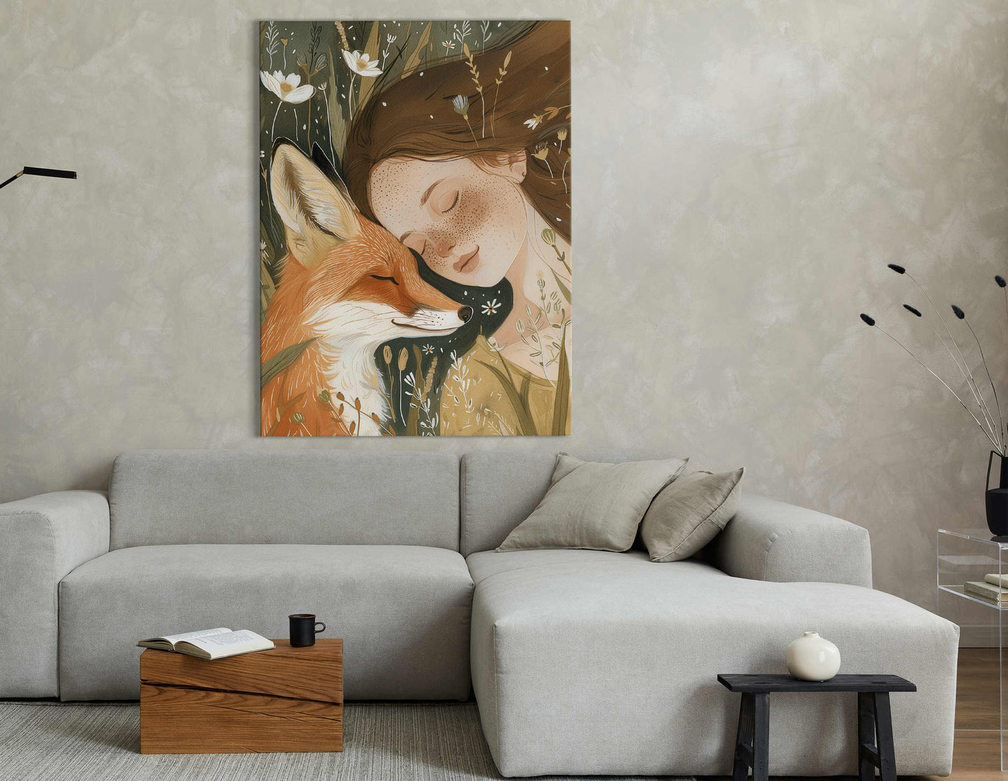 Serene Animal Encounter Wall Print