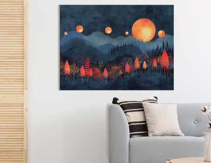 Magical Woodland Nighttime - Canvas Print