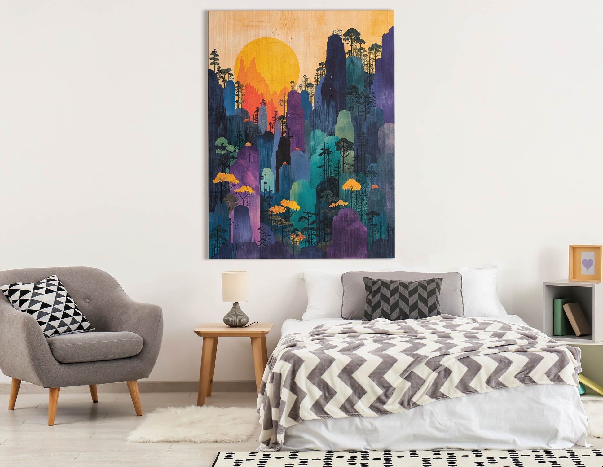 Sunset Mountainscape Wall Art