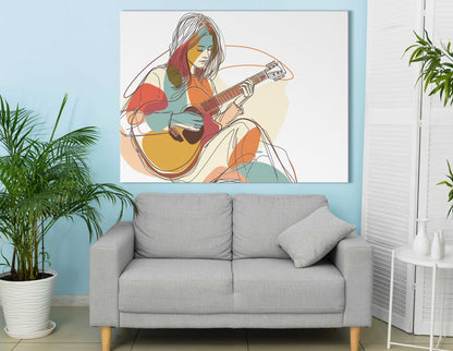 Line Art Guitarist Wall Hanging