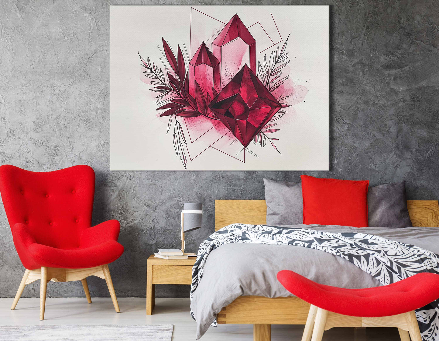 Pink Crystal Geometric - Canvas Print