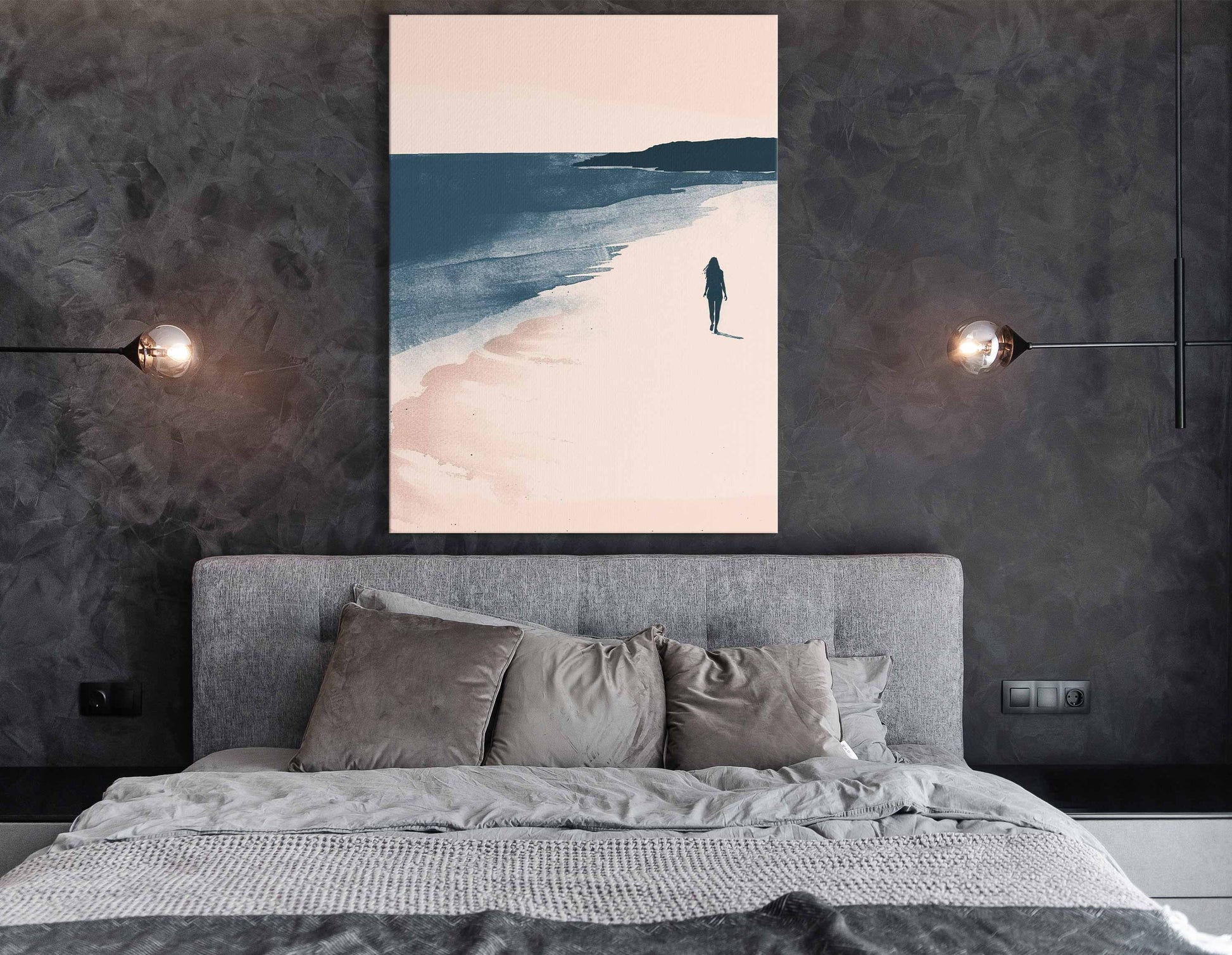 Minimalist Seashore Walk Wall Decor