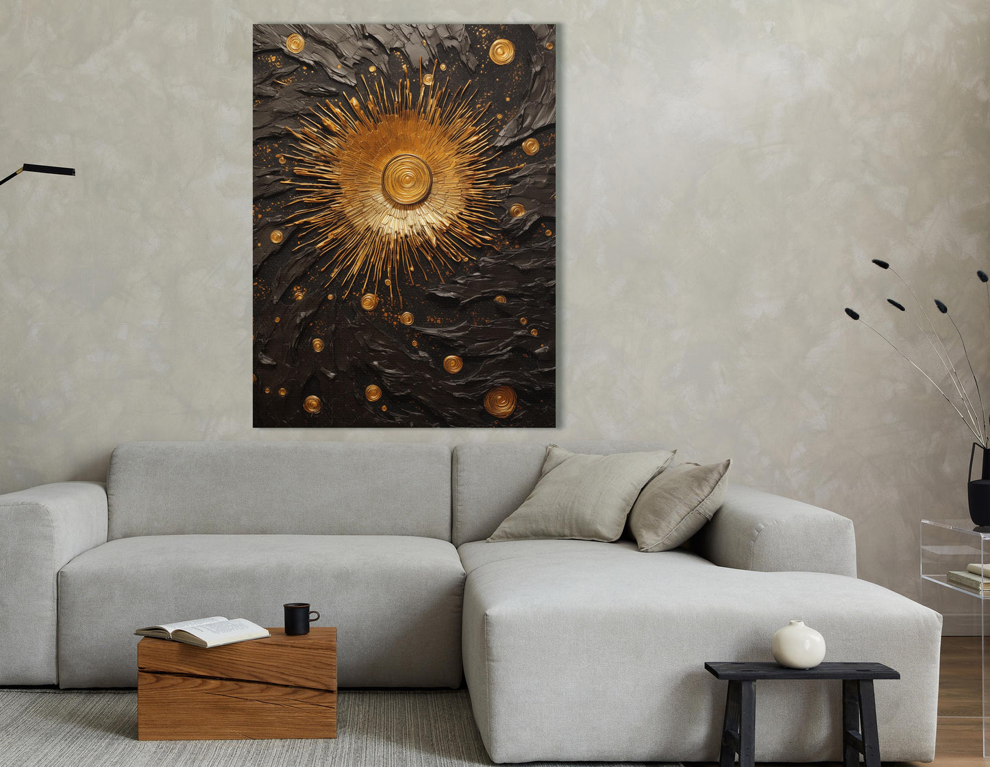 Golden and Black Abstract Art Prints