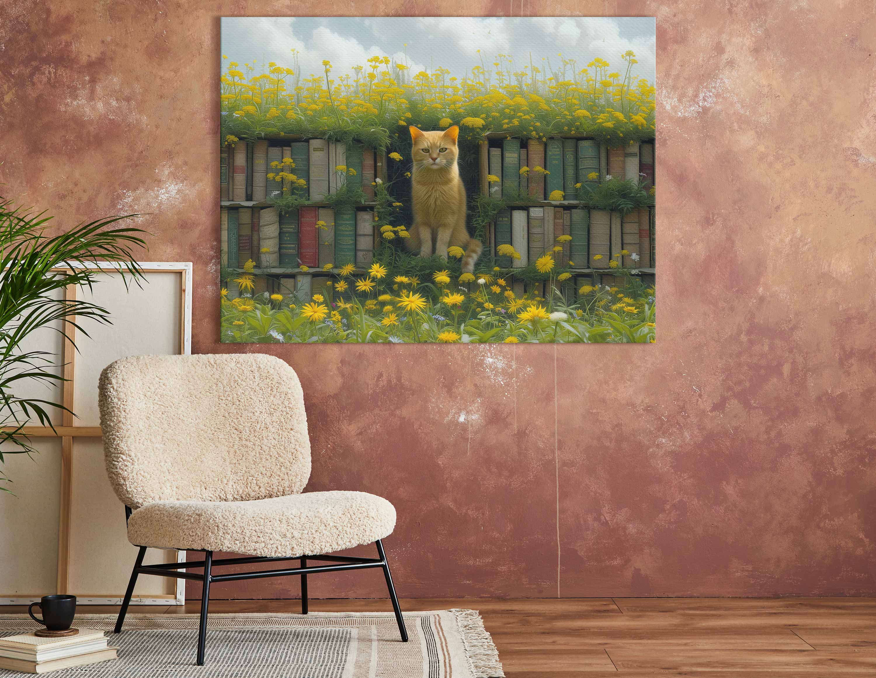 Feline Fantasy Library Wall Art