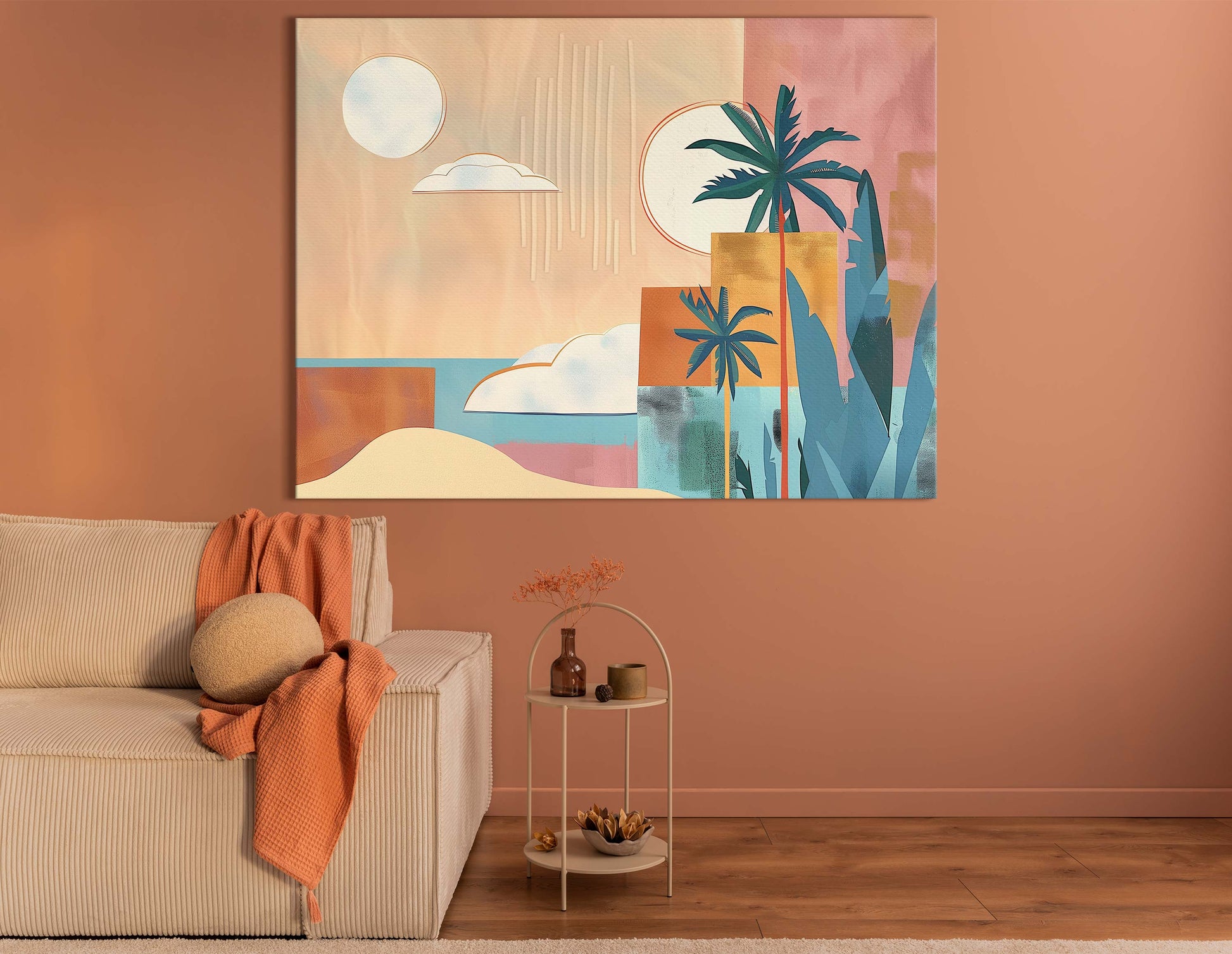 Pastel Beach Sunset Wall Hanging