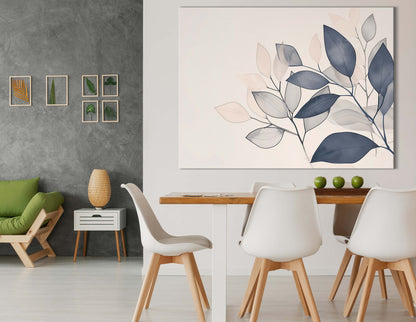 Blue and Beige Leaf Wall Decor