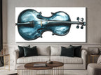 Viool wandkunst, blauw muziekinstrument, canvas print, abstract muziekkunstwerk, moderne studio-inrichting, cadeau voor violist, woonkamer wandkunst