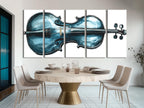 Viool wandkunst, blauw muziekinstrument, canvas print, abstract muziekkunstwerk, moderne studio-inrichting, cadeau voor violist, woonkamer wandkunst
