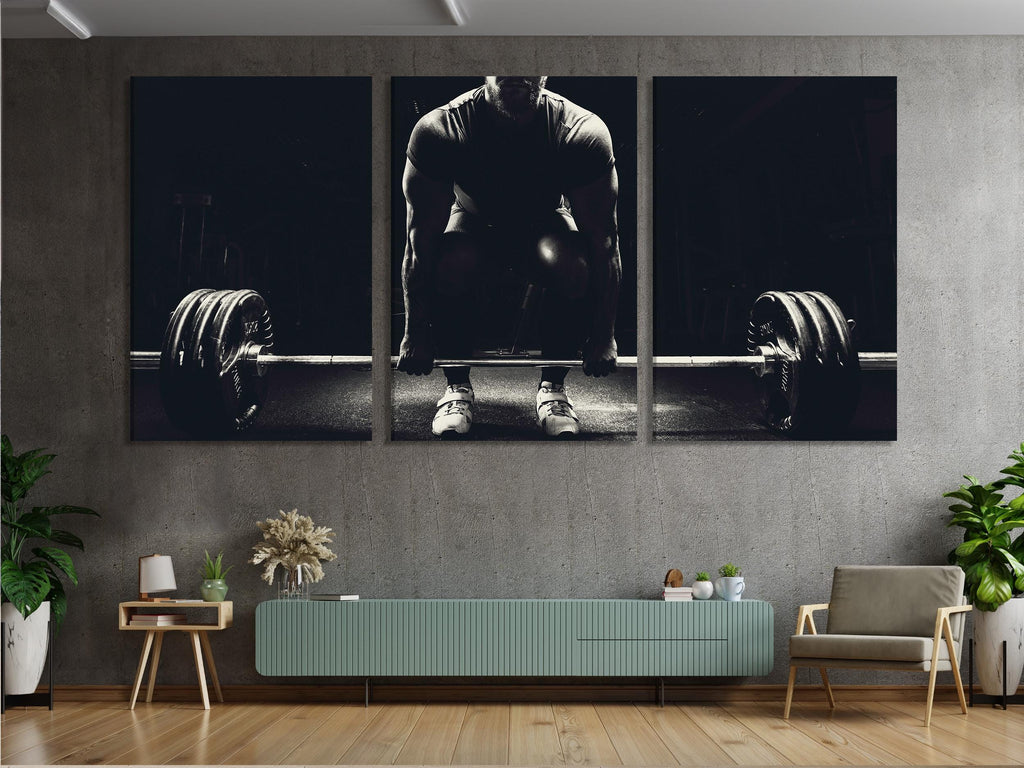Weightlifting Canvas Print, Large Gym Wall Art, Motivational Fitness Artwork, Modern Strength Training Art Print, Dynamic Wall Decor