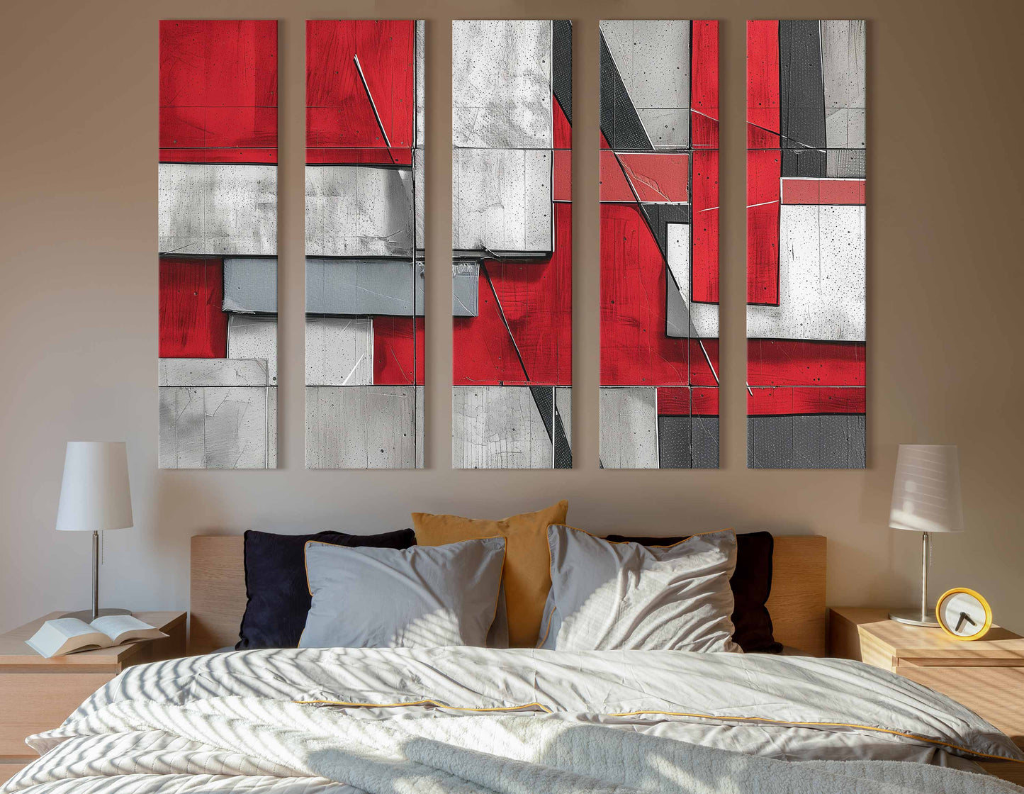 Industrial Red and Grey - Canvas Print