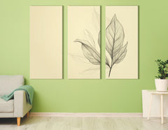 Tranquil Leaf Line Art - Canvas Print