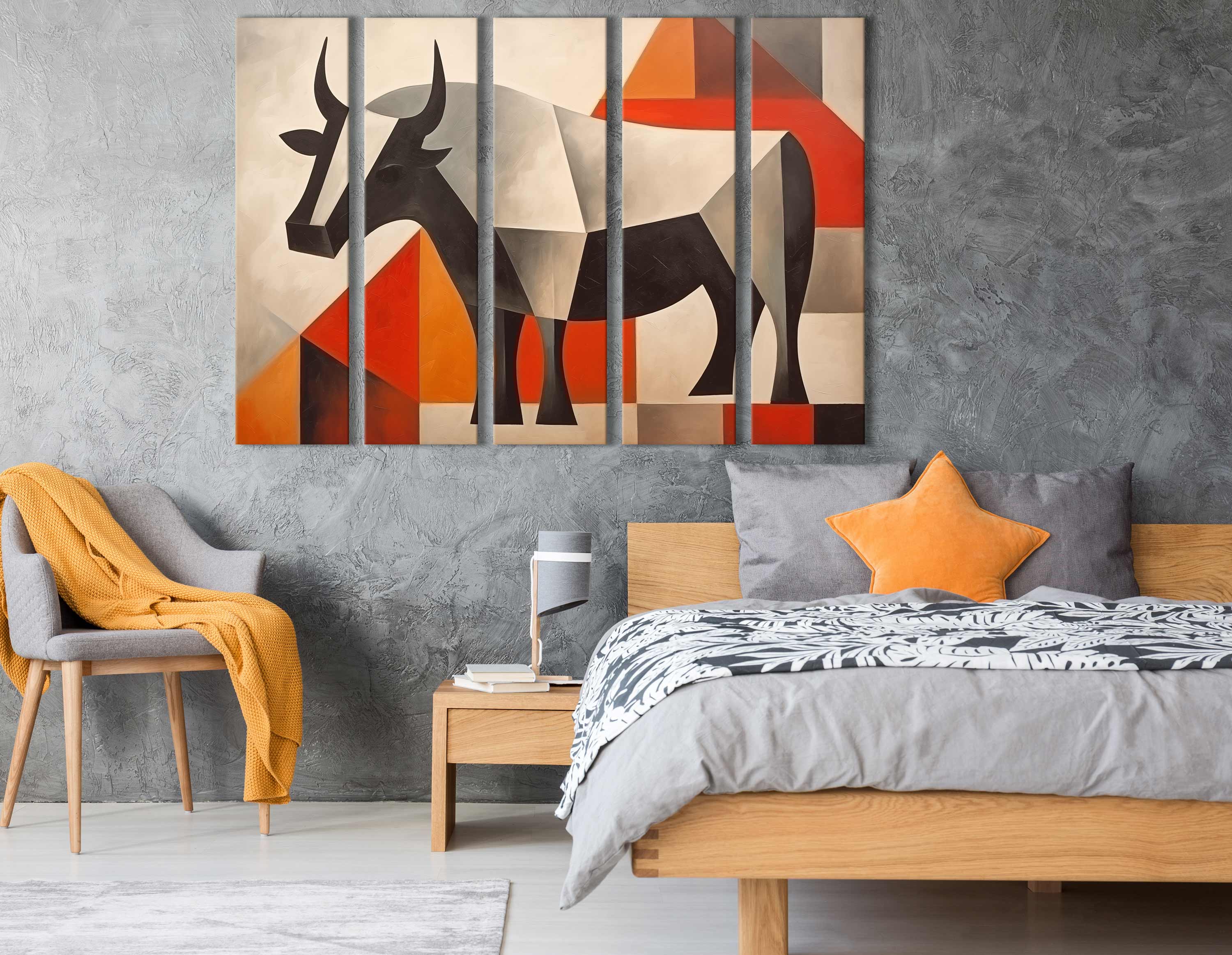 Cubist Bull Artwork