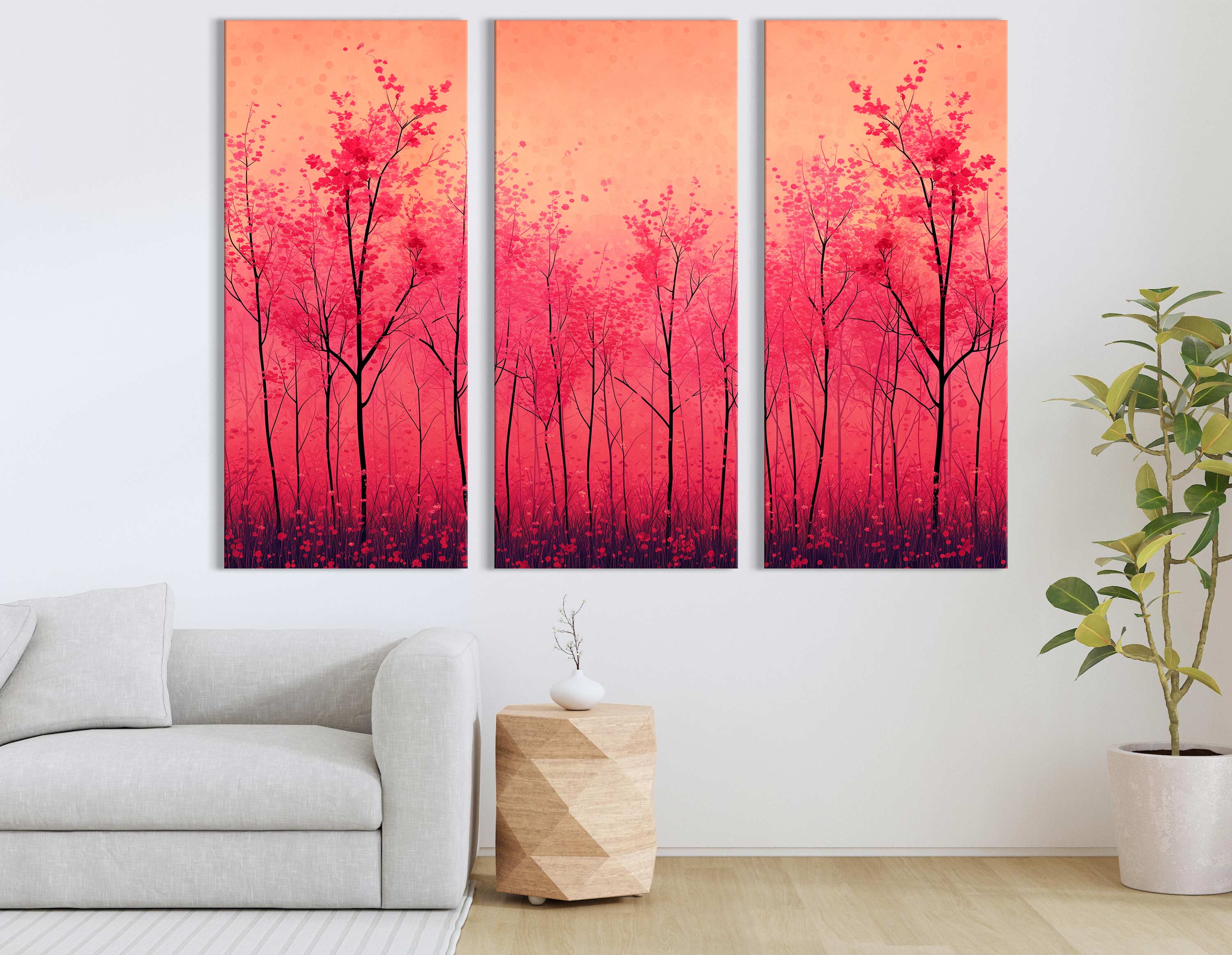 Red Hue Abstract Canvas Print