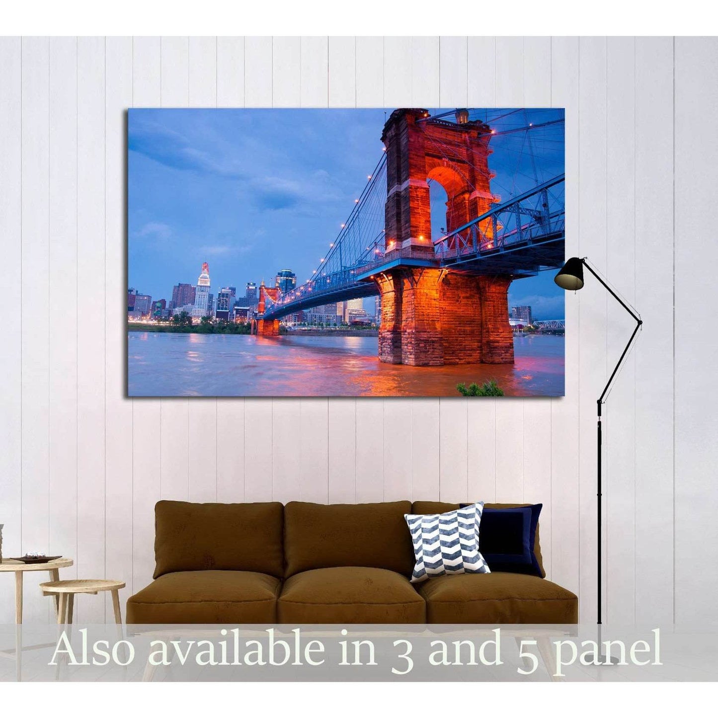 A beautiful aged bridge by the Cincinnati skyline №2240 Ready to Hang Canvas PrintCanvas art arrives ready to hang, with hanging accessories included and no additional framing required. Every canvas print is hand-crafted, made on-demand at our workshop an