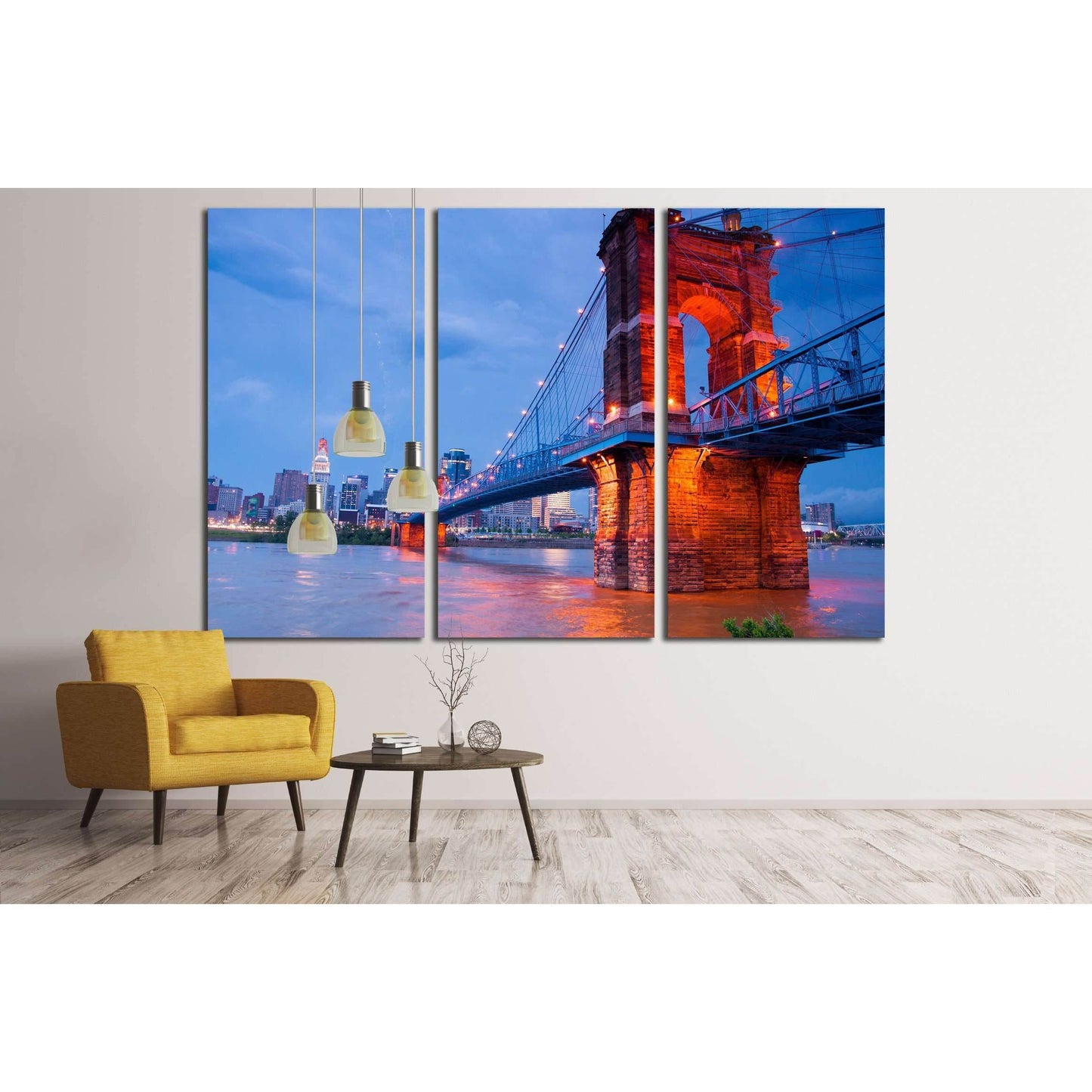 A beautiful aged bridge by the Cincinnati skyline №2240 Ready to Hang Canvas PrintCanvas art arrives ready to hang, with hanging accessories included and no additional framing required. Every canvas print is hand-crafted, made on-demand at our workshop an