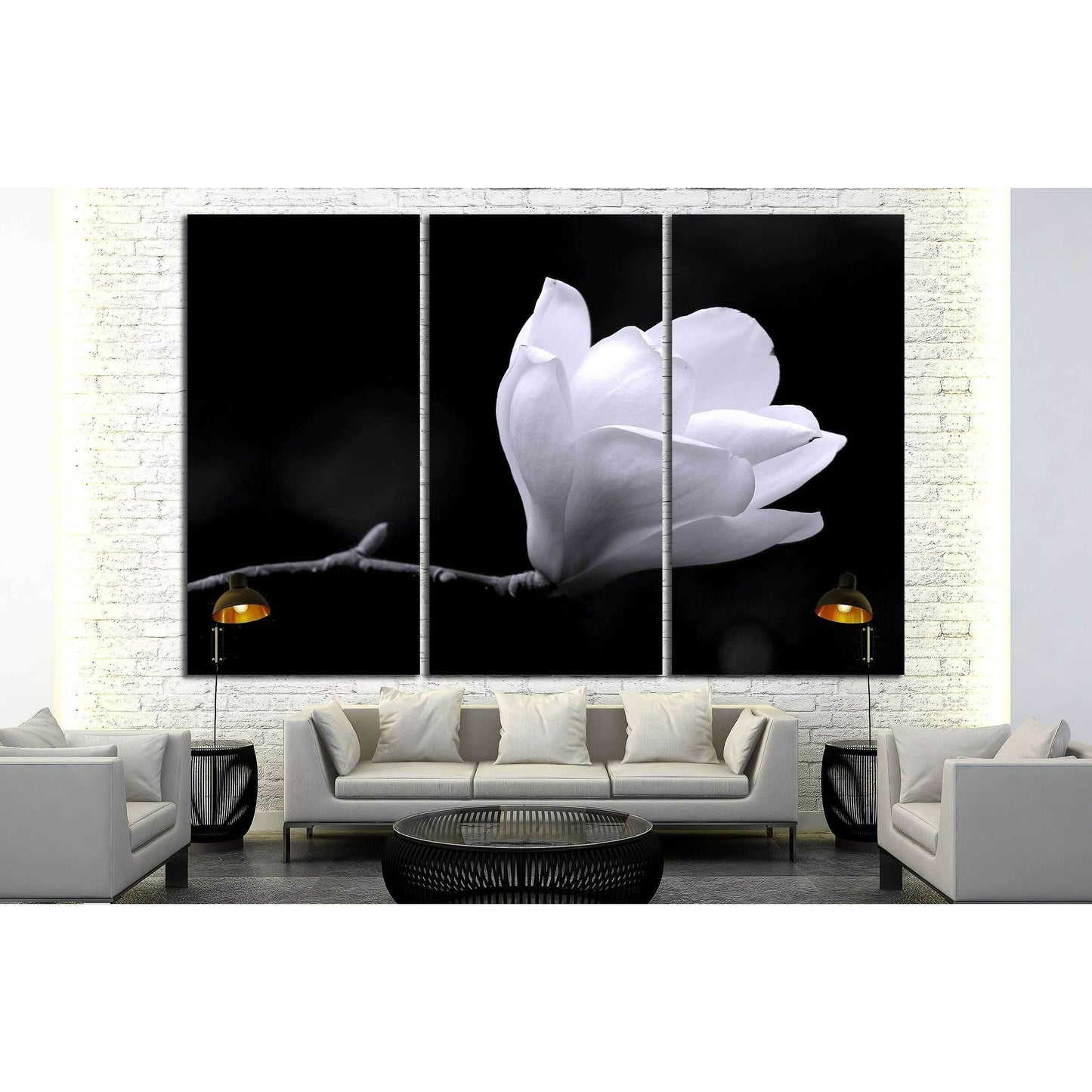 A black and white fine art portrait of the flower from a magnolia tree. №2747 Ready to Hang Canvas PrintCanvas art arrives ready to hang, with hanging accessories included and no additional framing required. Every canvas print is hand-crafted, made on-dem