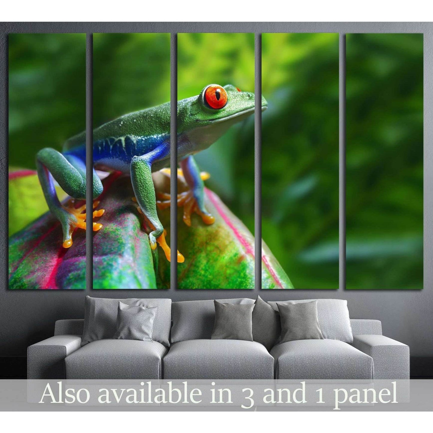 A colorful Red-Eyed Tree Frog in its tropical setting №1840 Ready to Hang Canvas PrintCanvas art arrives ready to hang, with hanging accessories included and no additional framing required. Every canvas print is hand-crafted, made on-demand at our worksho