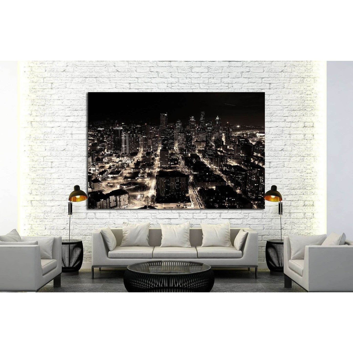 A night shot of the city of Seattle, US №1368 Ready to Hang Canvas PrintCanvas art arrives ready to hang, with hanging accessories included and no additional framing required. Every canvas print is hand-crafted, made on-demand at our workshop and expertly