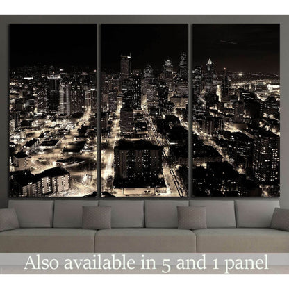 A night shot of the city of Seattle, US №1368 Ready to Hang Canvas PrintCanvas art arrives ready to hang, with hanging accessories included and no additional framing required. Every canvas print is hand-crafted, made on-demand at our workshop and expertly