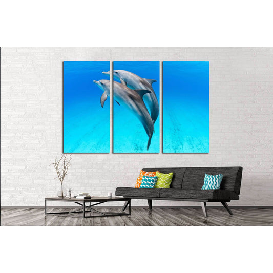 A playful dolphin duo in the seas of the Bahamas №2369 Ready to Hang Canvas PrintCanvas art arrives ready to hang, with hanging accessories included and no additional framing required. Every canvas print is hand-crafted, made on-demand at our workshop and
