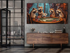 Raccoon Poker Wall Art Raccoon Canvas Print Poker Artwork Raccoon Poster Poker Art Print Canvas Wall Art Man Cave Gift Idea