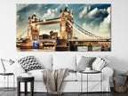 London Tower Bridge Canvas Print, 3-Panel London Wall Art, UK Landmark Wall Decor, London Bridge Art Print, Office Wall Decor London Artwork