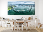 San Diego Coronado Bridge Canvas Print, Large Coastal Cityscape Wall Art, Scenic Aerial Bridge Artwork, Modern Urban Art Print Wall Decor