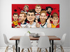 Fußballlegenden, Karikatur, Wandkunst, Fußballstars, Leinwanddruck, einzigartige Fußball-Geschenkidee, Cartoon-Fußball-Wanddekoration, Geschenkidee für Fans