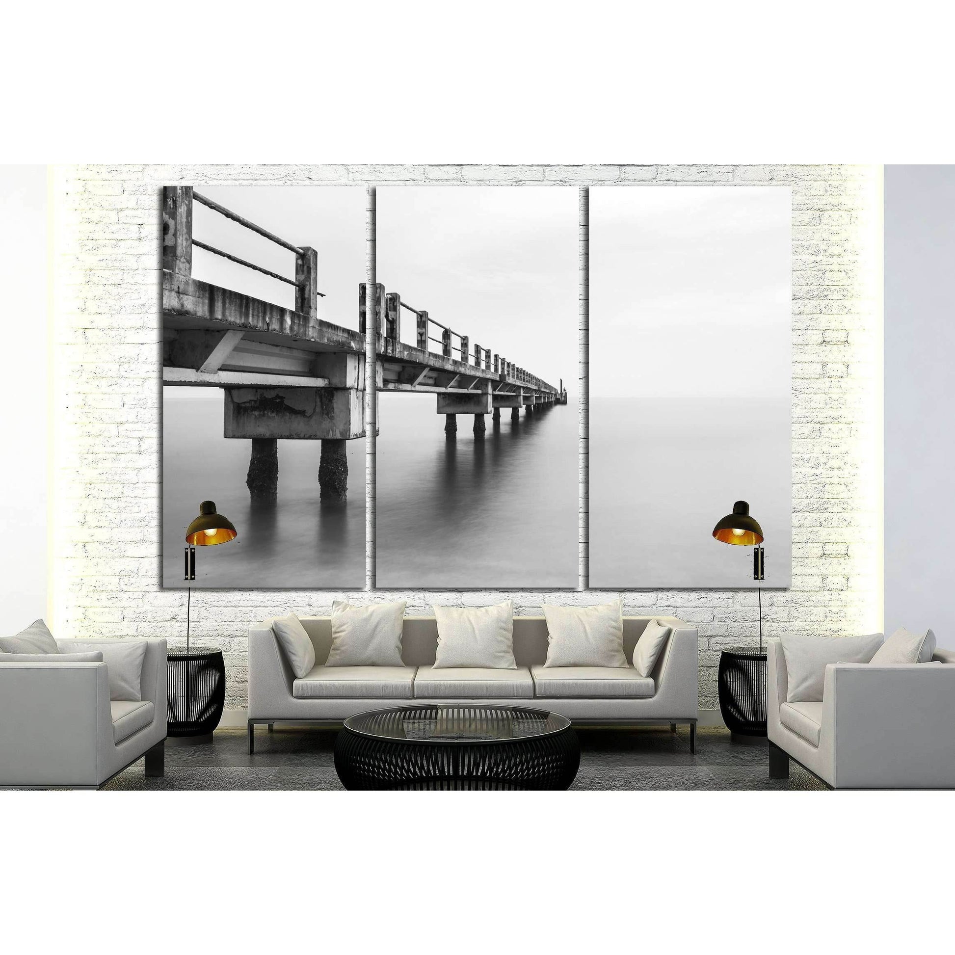 Abandoned Jetty, Long Exposure Black And White №3173 Ready to Hang Canvas PrintCanvas art arrives ready to hang, with hanging accessories included and no additional framing required. Every canvas print is hand-crafted, made on-demand at our workshop and e