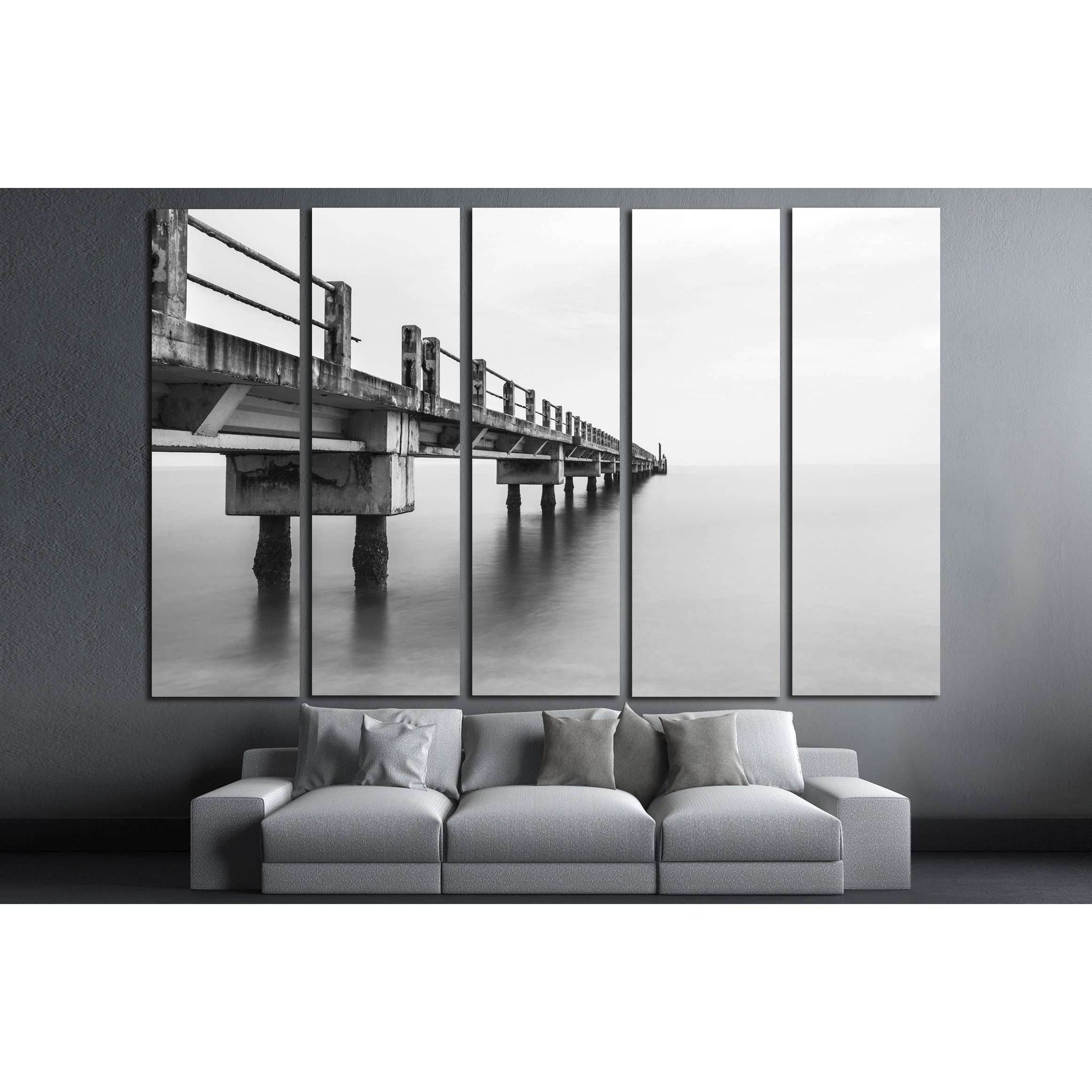 Abandoned Jetty, Long Exposure Black And White №3173 Ready to Hang Canvas PrintCanvas art arrives ready to hang, with hanging accessories included and no additional framing required. Every canvas print is hand-crafted, made on-demand at our workshop and e