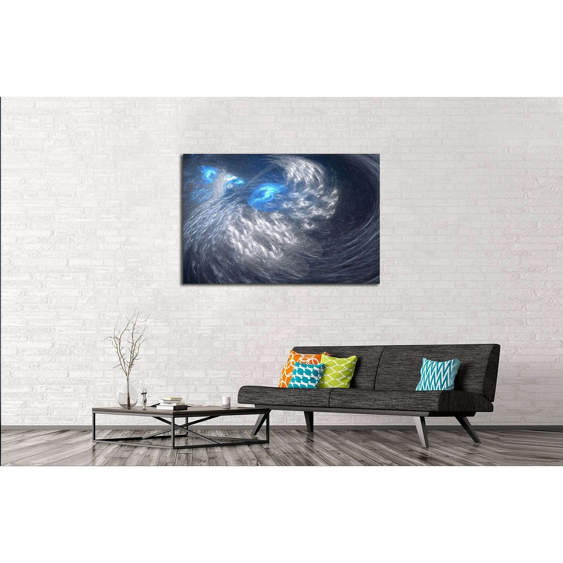 Abstract background. Gray - blue palette. Raster fractal graphics. №2530 Ready to Hang Canvas PrintCanvas art arrives ready to hang, with hanging accessories included and no additional framing required. Every canvas print is hand-crafted, made on-demand a