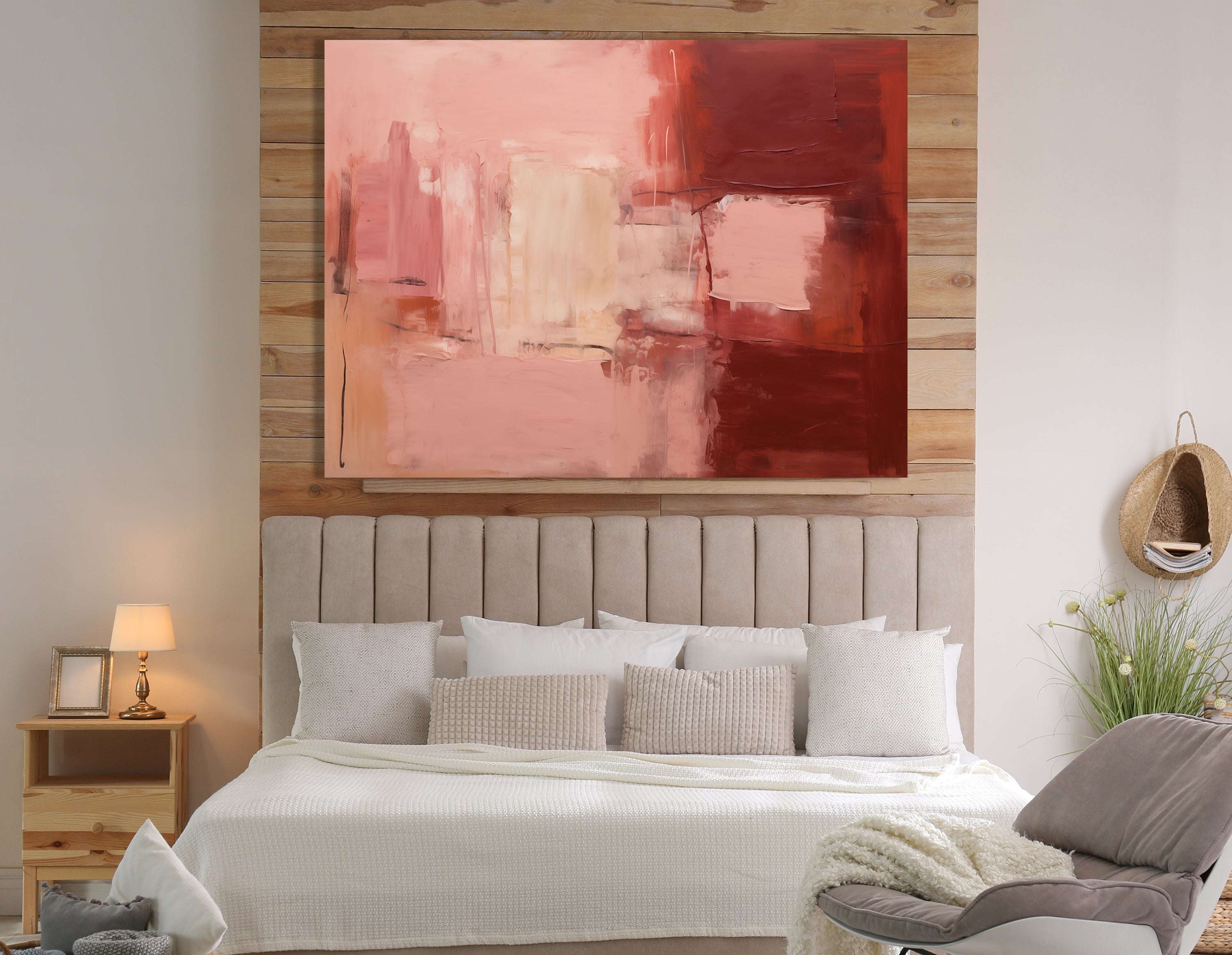 Abstract Beauty in Maroon and Peach - Canvas Print - Artoholica Ready to Hang Canvas Print
