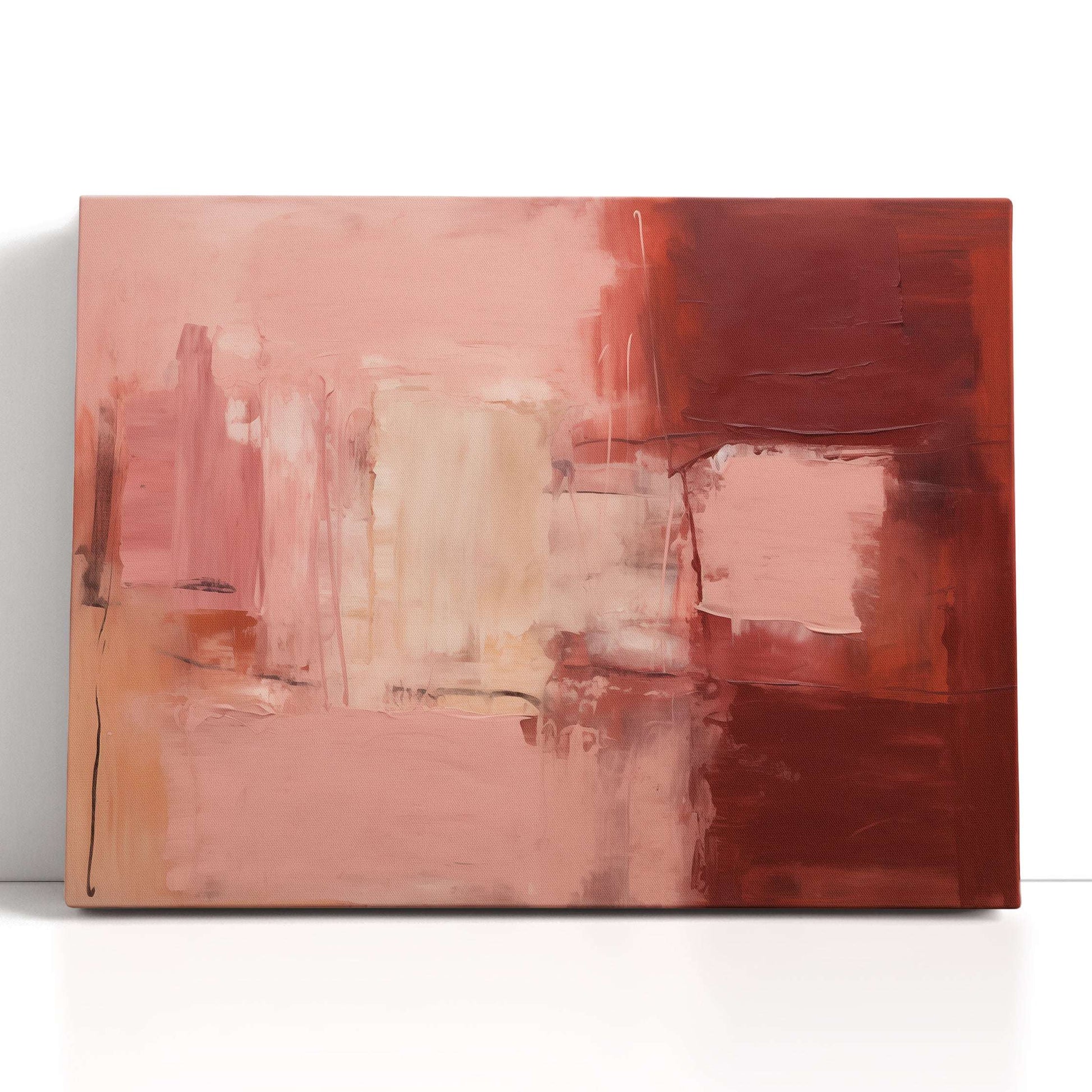 Abstract Beauty in Maroon and Peach - Canvas Print - Artoholica Ready to Hang Canvas Print