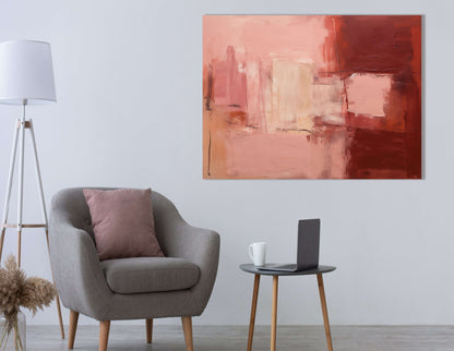 Abstract Beauty in Maroon and Peach - Canvas Print - Artoholica Ready to Hang Canvas Print