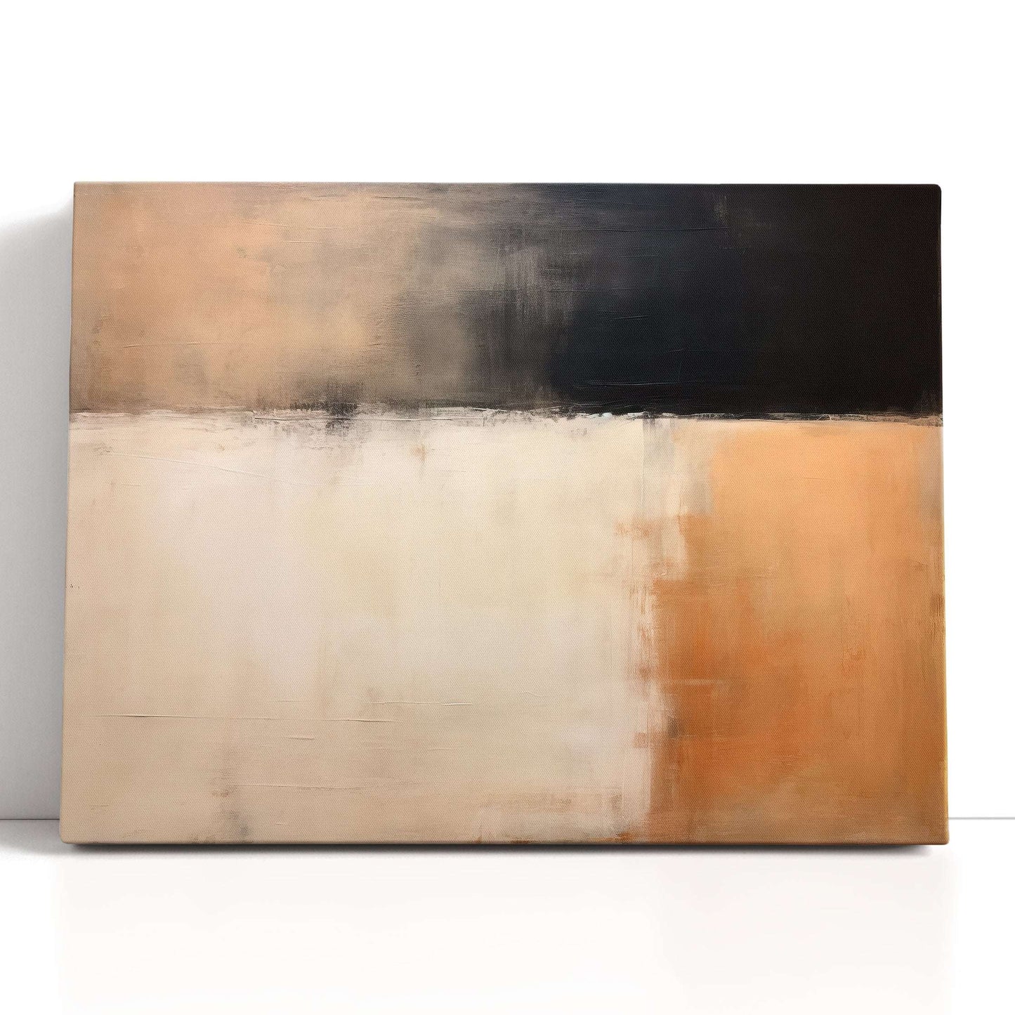 Abstract Black, Latte & Beige - Canvas Print - Artoholica Ready to Hang Canvas Print