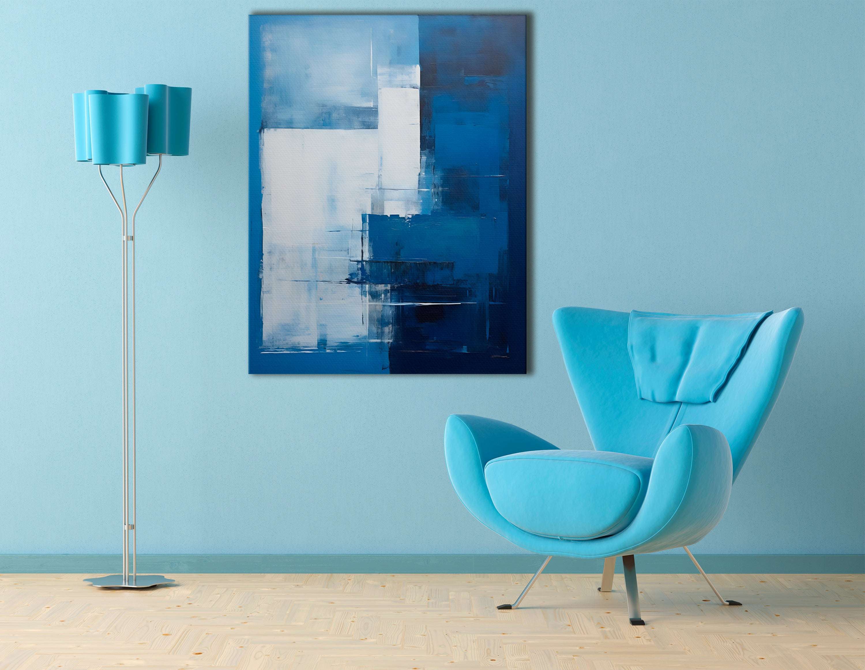 Abstract Blue Composition - Canvas Print - Artoholica Ready to Hang Canvas Print