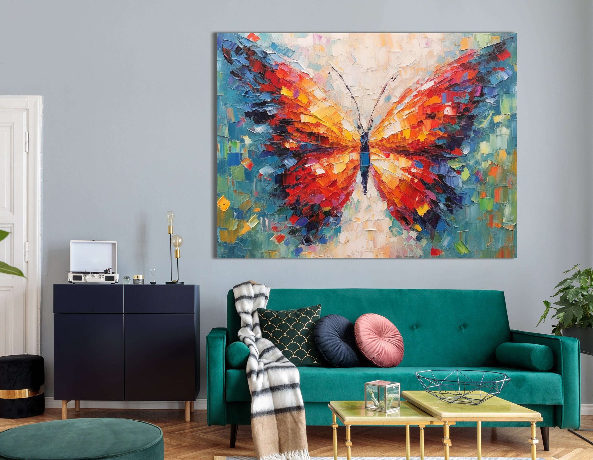 Abstract Colorful Butterfly - Canvas Print - Artoholica Ready to Hang Canvas Print