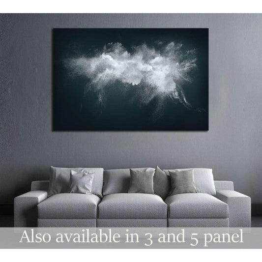 Abstract design of white powder cloud against dark background №2535 Ready to Hang Canvas PrintCanvas art arrives ready to hang, with hanging accessories included and no additional framing required. Every canvas print is hand-crafted, made on-demand at our