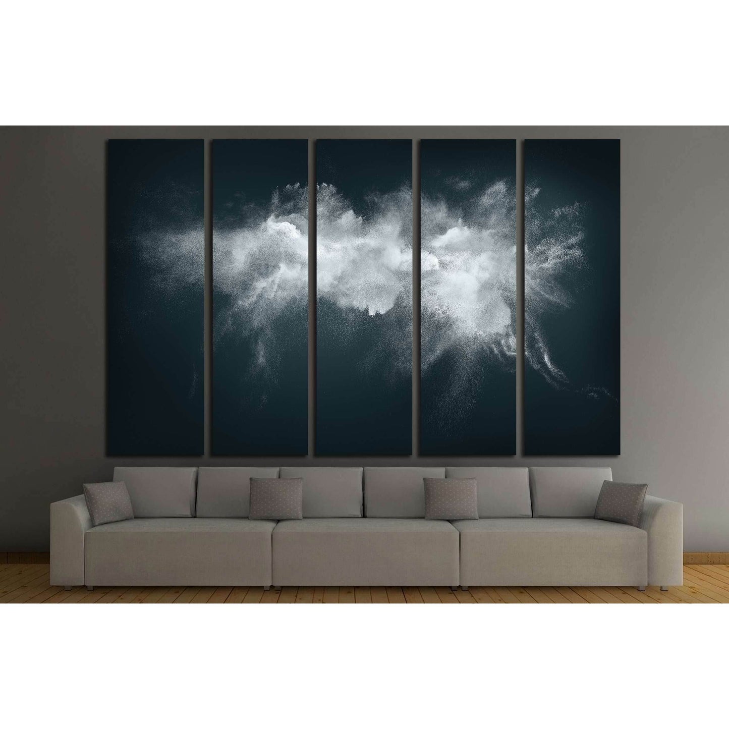 Abstract design of white powder cloud against dark background №2535 Ready to Hang Canvas PrintCanvas art arrives ready to hang, with hanging accessories included and no additional framing required. Every canvas print is hand-crafted, made on-demand at our