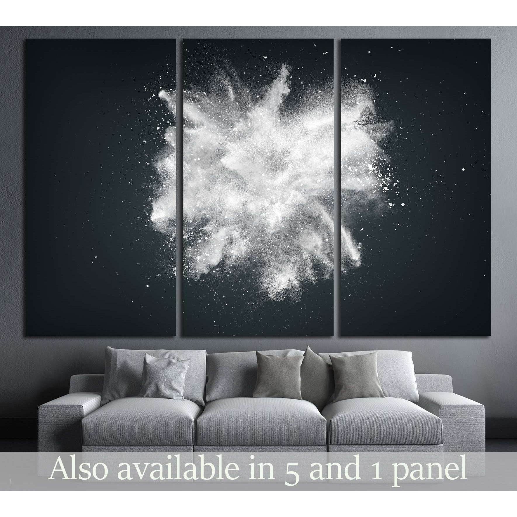 Abstract design of white powder cloud against dark background №2544 Ready to Hang Canvas PrintCanvas art arrives ready to hang, with hanging accessories included and no additional framing required. Every canvas print is hand-crafted, made on-demand at our