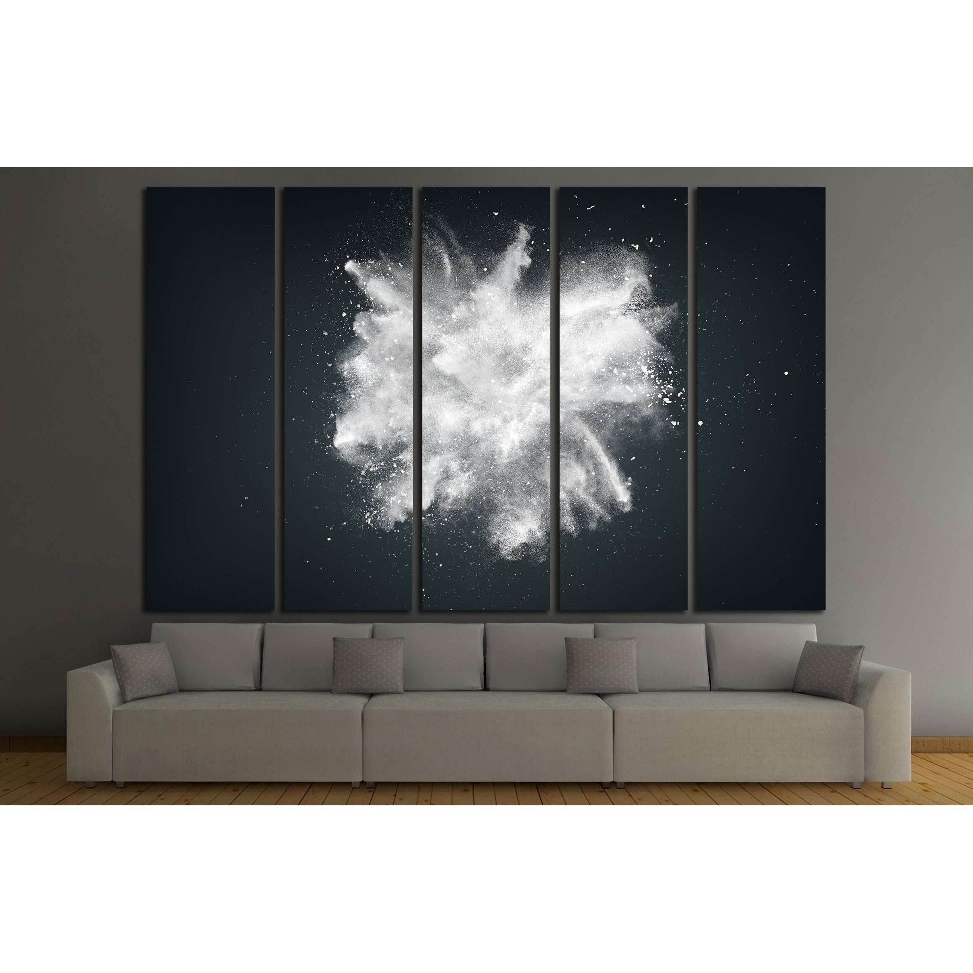 Abstract design of white powder cloud against dark background №2544 Ready to Hang Canvas PrintCanvas art arrives ready to hang, with hanging accessories included and no additional framing required. Every canvas print is hand-crafted, made on-demand at our