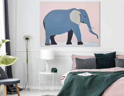 Abstract Elephant in Cool Tones - Canvas Print - Artoholica Ready to Hang Canvas Print