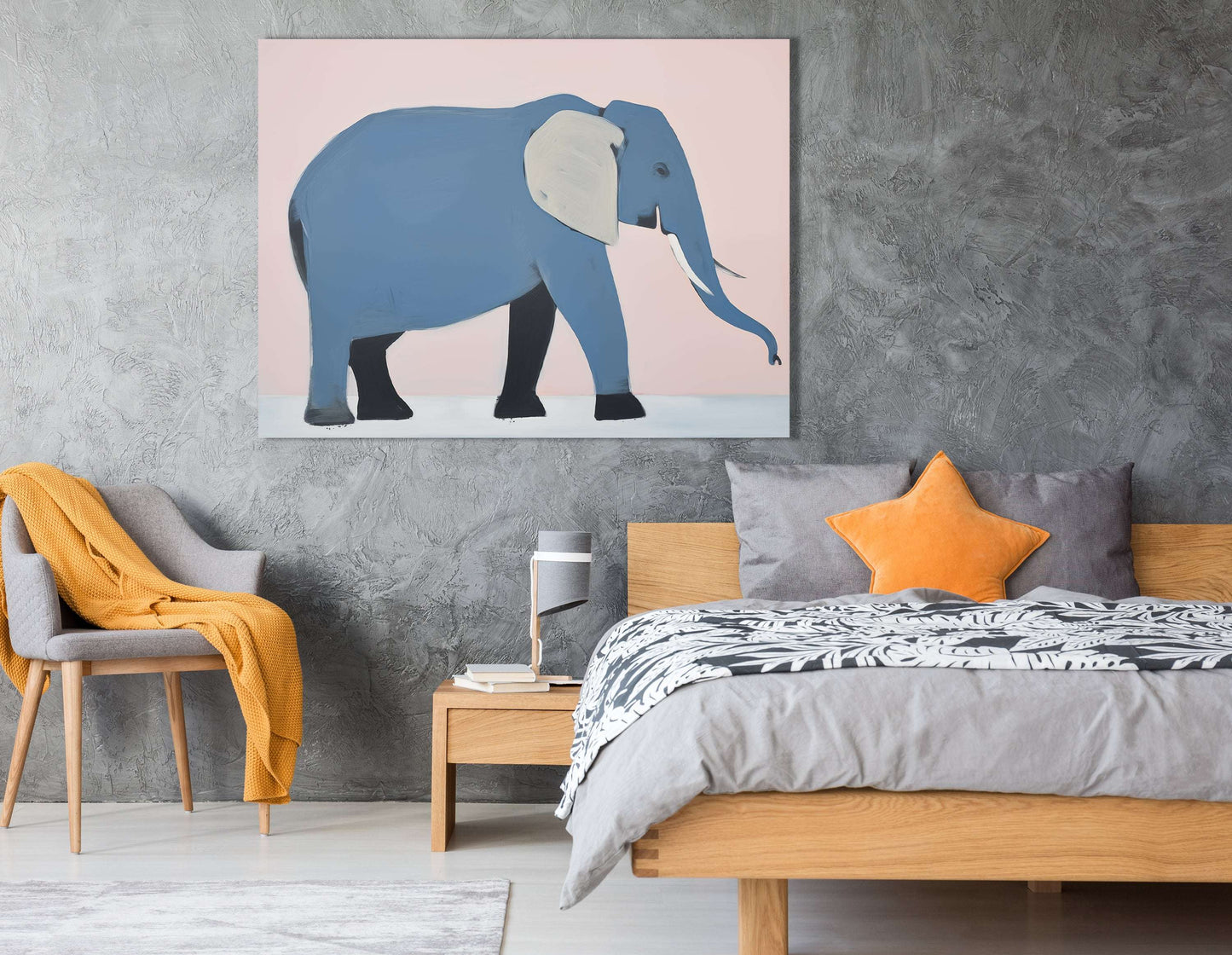 Abstract Elephant in Cool Tones - Canvas Print - Artoholica Ready to Hang Canvas Print