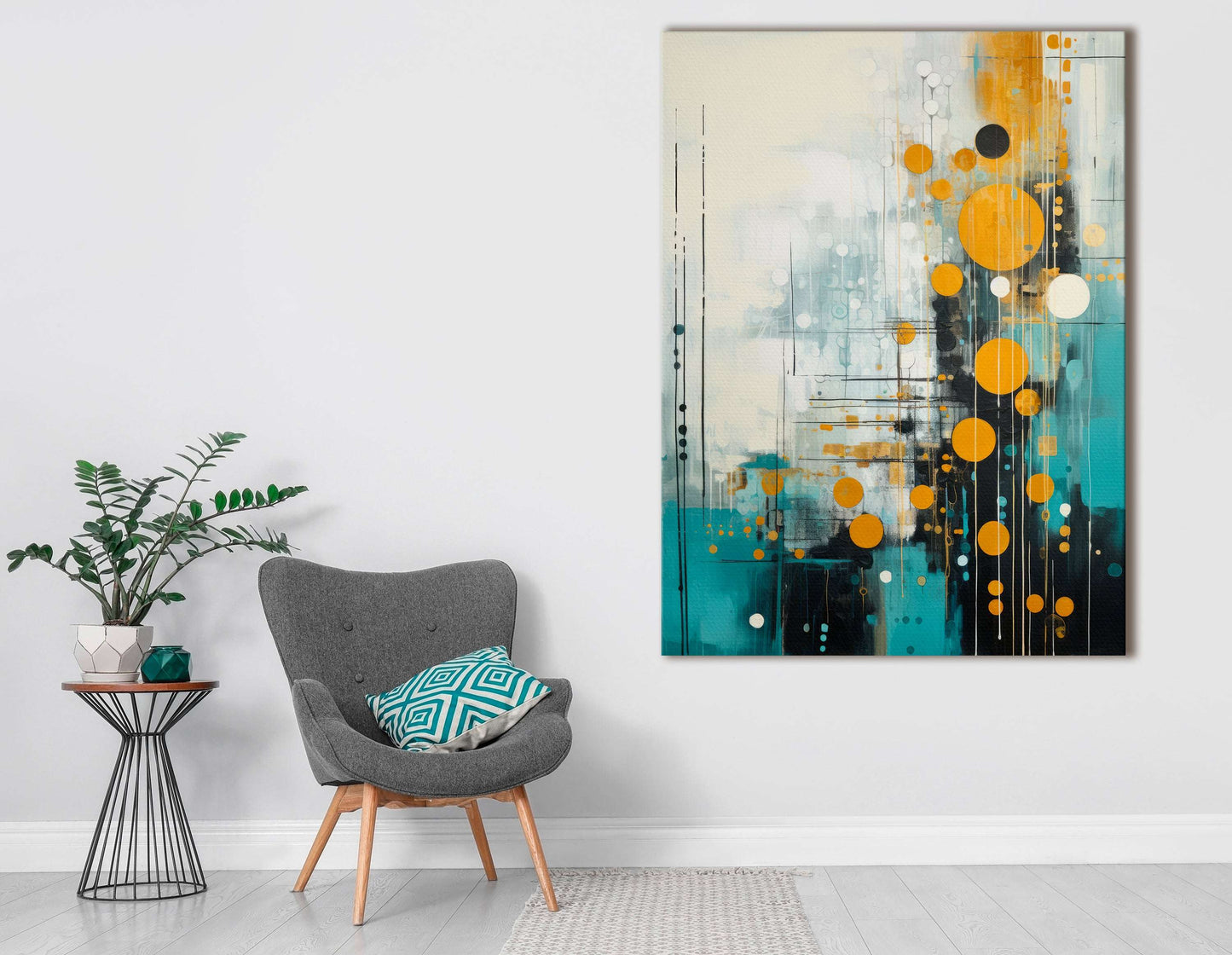 Abstract Golden Bubbles - Canvas Print - Artoholica Ready to Hang Canvas Print