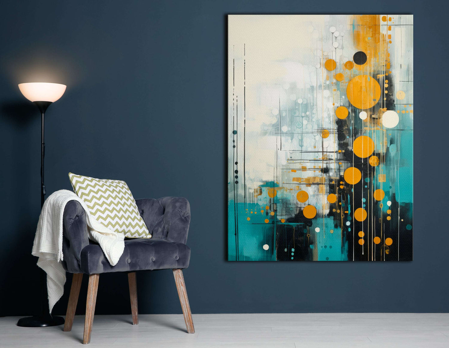 Abstract Golden Bubbles - Canvas Print - Artoholica Ready to Hang Canvas Print