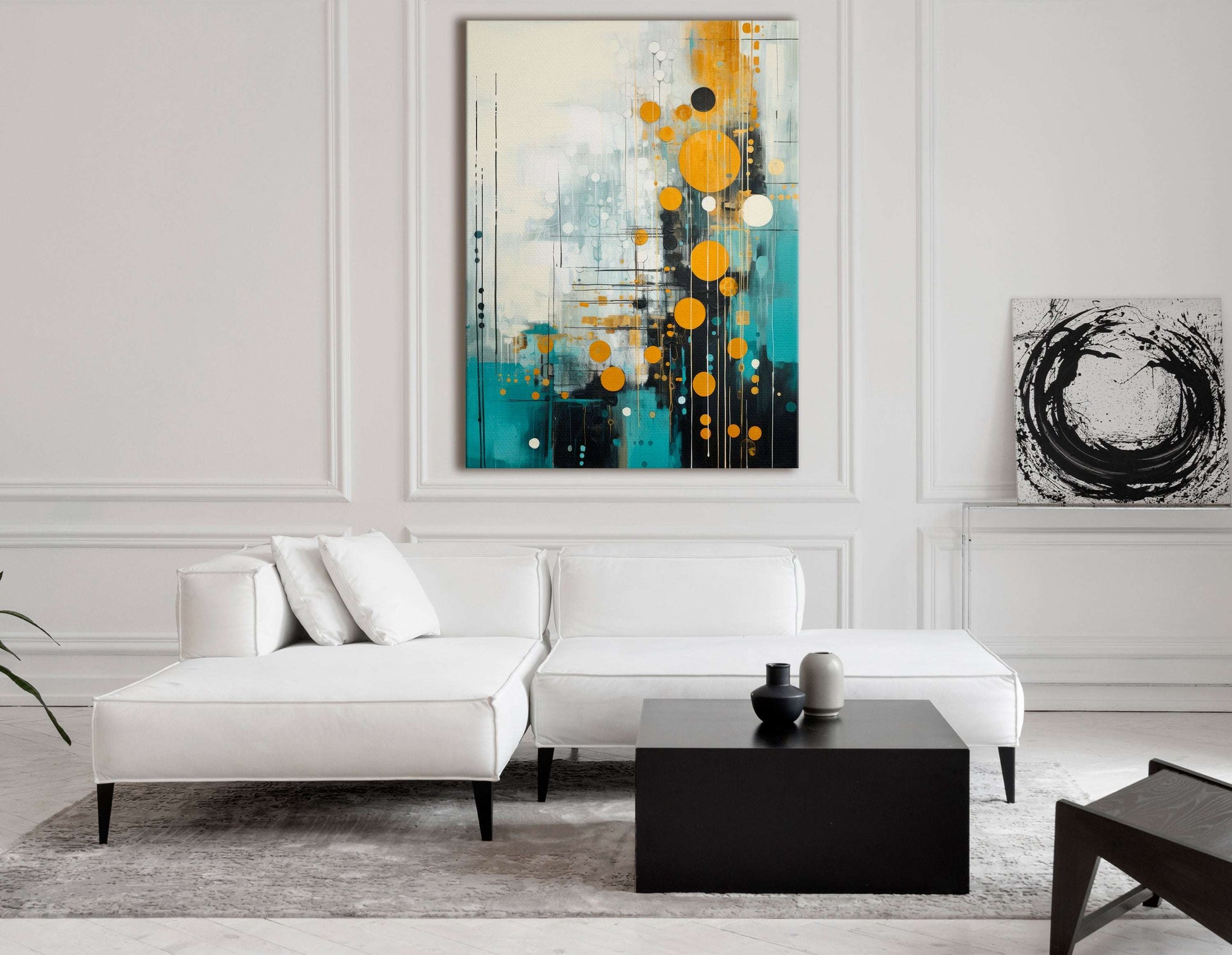 Abstract Golden Bubbles - Canvas Print - Artoholica Ready to Hang Canvas Print